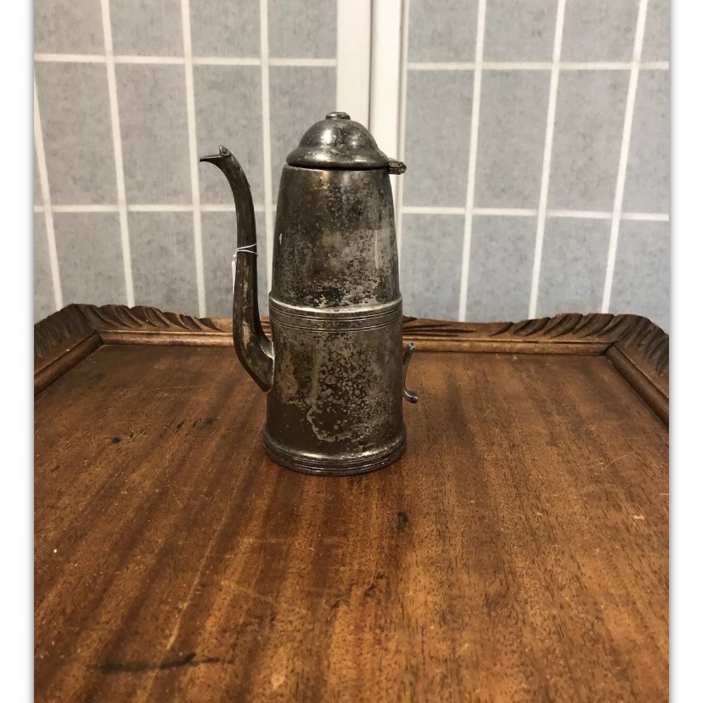 Sheffield plate, pitcher creamer with lid, metallic, for restoration,antique.: